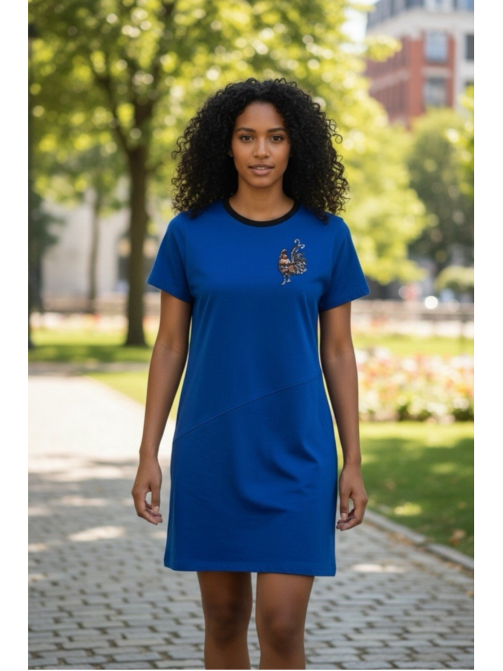 Louis Vuitton Rooster Embellished T-Shirt Dress with COA MRSP $2,481